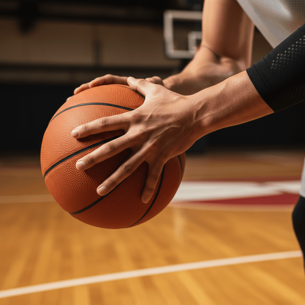 Basketball coach evaluating player shooting form and technique
